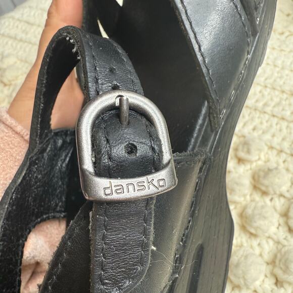 DANSKO Women's Margrete Mary Jane Clog Leather Sandal Ankle Strap Black Size 39 - Picture 9 of 12